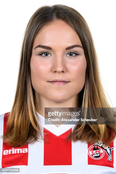 Silvana Chojnowski of 1. FC Koeln poses during the Allianz Frauen Bundesliga Club Tour at on August 16, 2017 in Cologne, Germany.