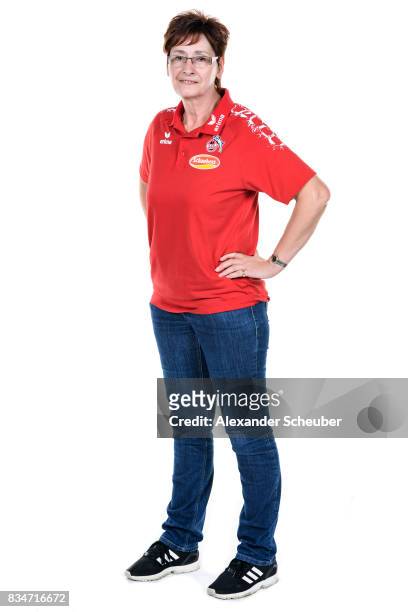 Monika Beckmann of 1. FC Koeln poses during the Allianz Frauen Bundesliga Club Tour at on August 16, 2017 in Cologne, Germany.