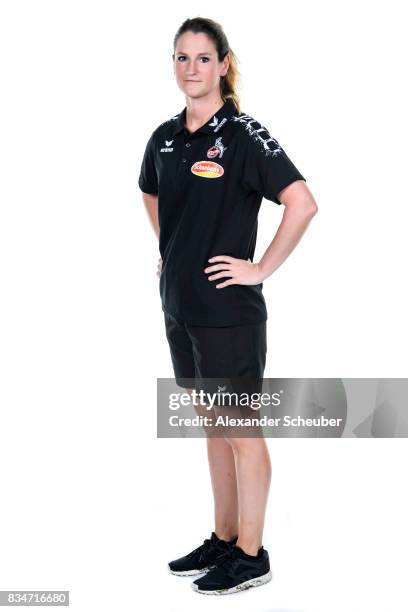 Franziska Kummer of 1. FC Koeln poses during the Allianz Frauen Bundesliga Club Tour at on August 16, 2017 in Cologne, Germany.