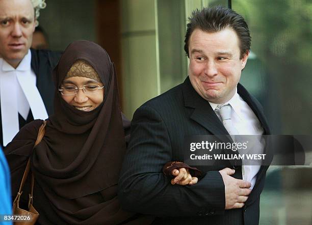 Jack Thomas and his wife leave court after a pre-sentencing hearing in Melbourne on October 29, 2008 a week after he was convicted of having a...