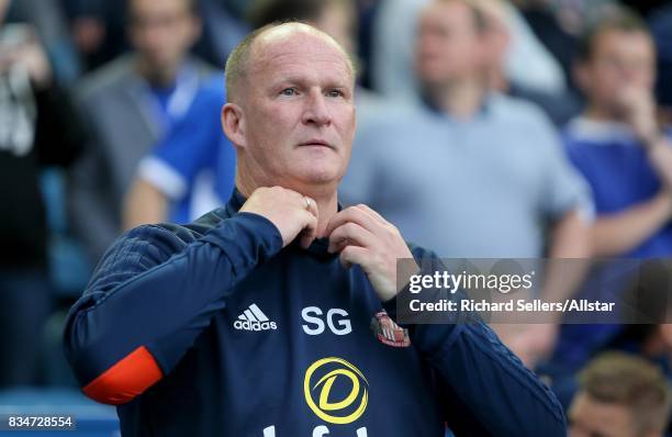 Simon Grayson the Sunderland manager before the Sky Bet Championship match between Sheffield Wednesday and Sunderland at Hillsborough on August 16,...