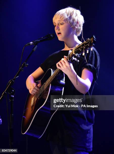 Nominated artist Laura Marling performs during the announcement of the shortlist for the Nationwide Mercury Prize Albums of the Year, at the Hospital...