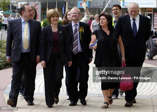 First Minister Alex Salmond, SNP Deputy Leader Nicola Sturgeon, Glasgow East by-election candidate John Mason, comedienne Elaine C Smith and actor...