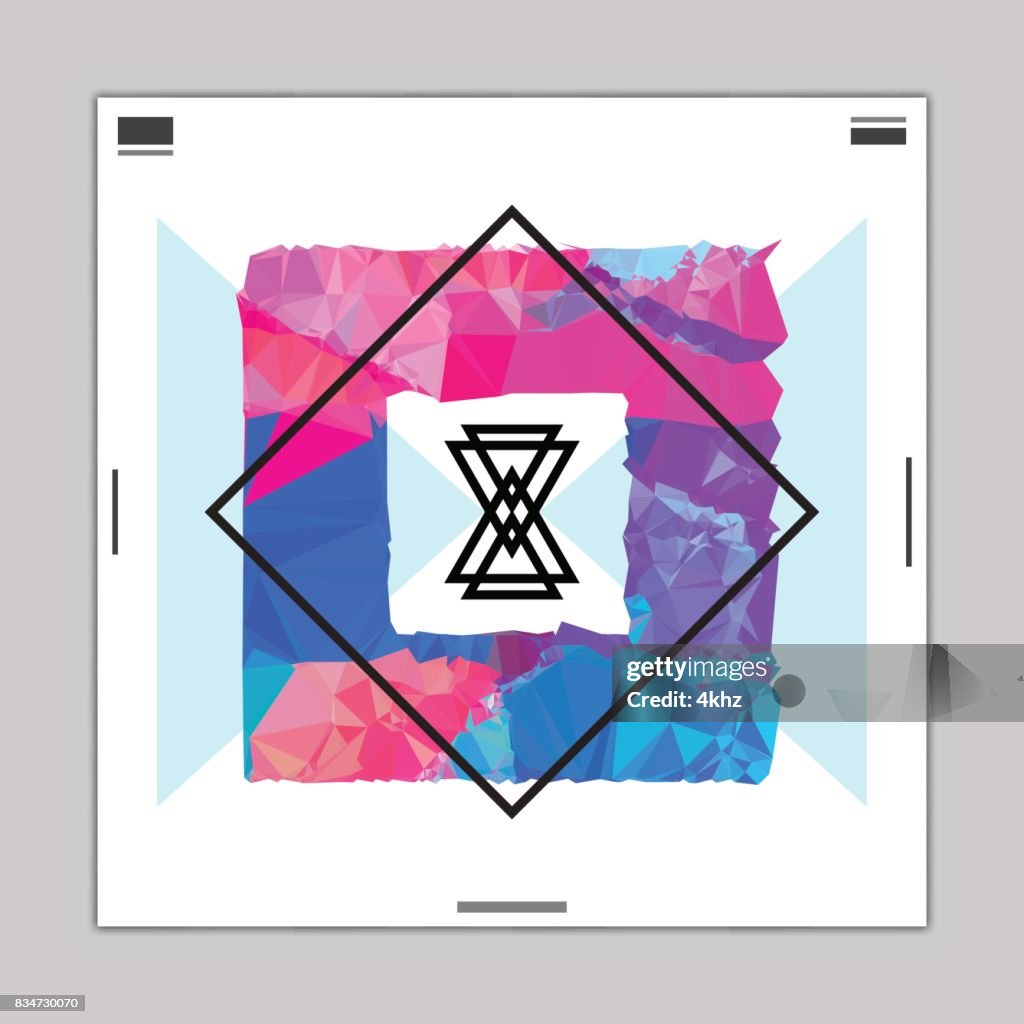 Abstract Polygon Square Graphic Design Cover Layout Template High-Res ...
