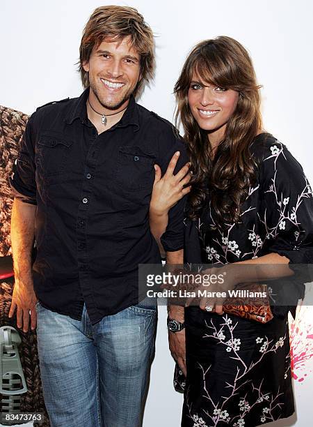 Andrew G and wife Noa Tishby attend the official launch of Play.Create.Share by LittleBigPlanet exhibition at the MTV Gallery on October 29, 2008 in...