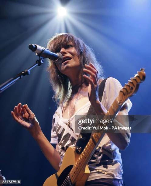 Chrissie Hynde of The Pretenders performing at Koko in Camden, north London, as part of the iTunes series of concerts.