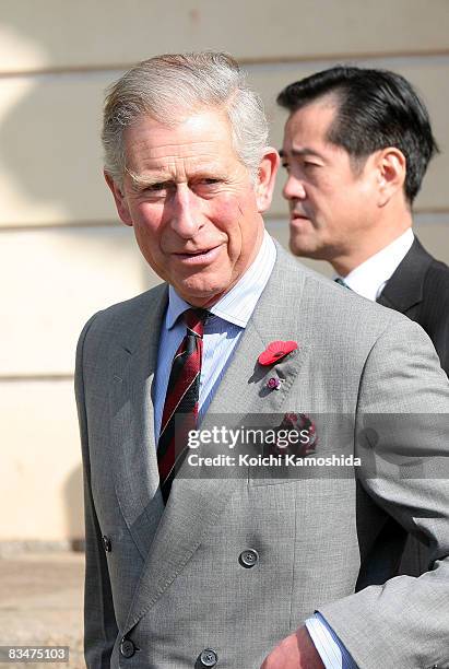 Prince Charles, Prince of Wales arrives at Todaiji Temple on October 29, 2008 in Nara, Japan. The Royal couple flew south from Tokyo to visit the...