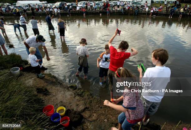 Competitor taking part in the annual British Crabbing Championships at Walberswick, Suffolk.