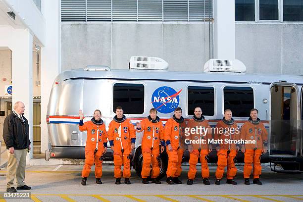Space Shuttle Endeavour STS-126 crew members, Commander Christopher Ferguson, pilot Eric Boe, mission specialists Donald Pettit, Steve Bowen,...