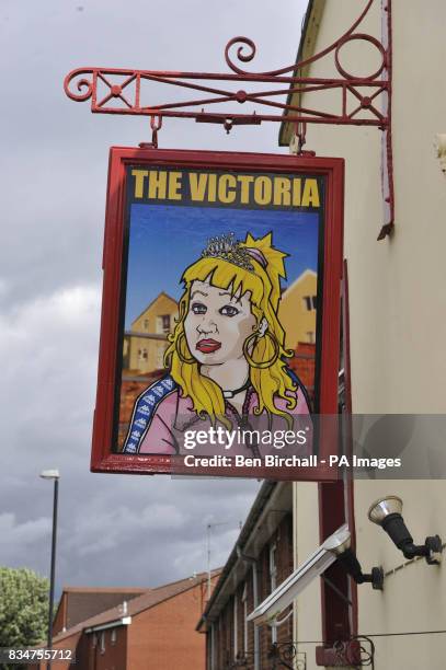 General view of The Victoria pub in St Werburghs, Bristol, which has caused controversy by swapping a sign of Queen Victoria for one showing Victoria...