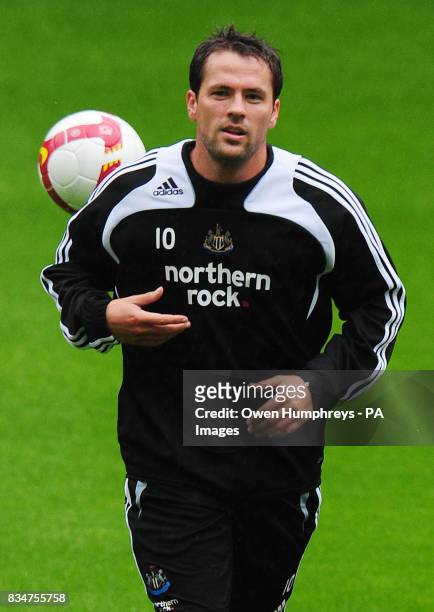 Newcastle's Michael Owen trains during an Open Day at St James' Park, Newcastle.