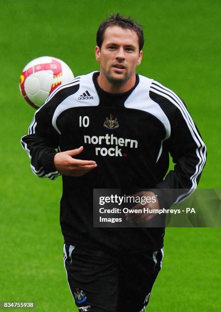 Newcastle's Michael Owen trains during an Open Day at St James' Park, Newcastle.