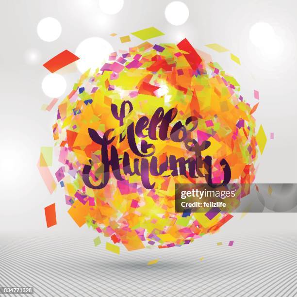 autumn background with lettering - hello fall stock illustrations