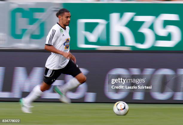 David Williams of Swietelsky Haladas controls the ball during the Hungarian OTP Bank Liga match between Ferencvarosi TC and Swietelsky Haladas at...