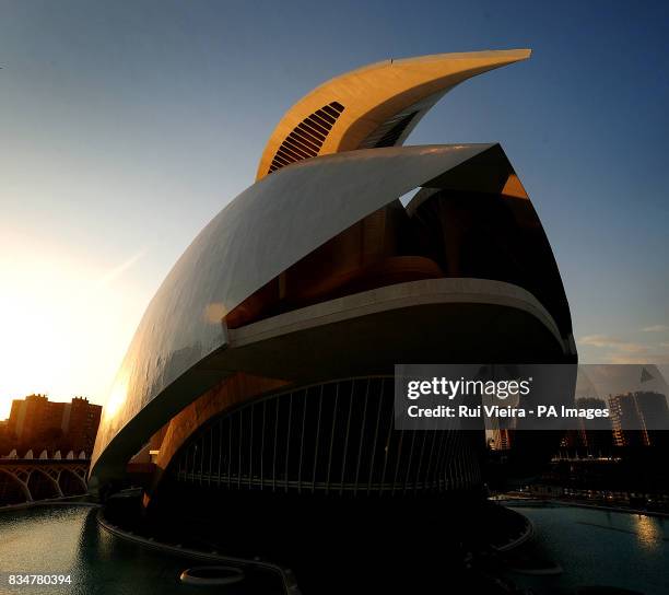 General view of the Valencia Opera House. Officially opened by Queen Sofia of Spain. It is named for the Queen as 'el Palau de les Arts Reina Sofa'...