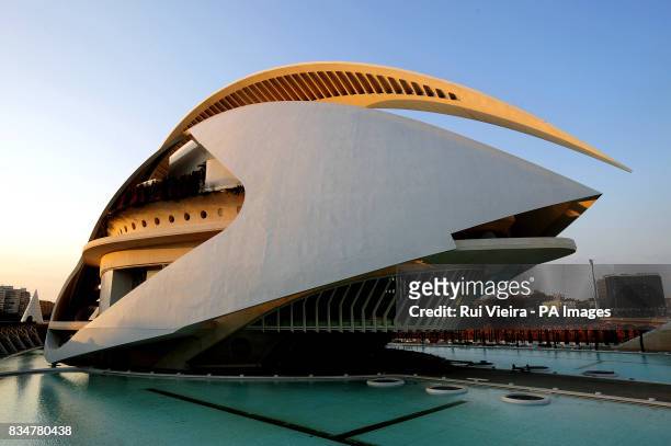 General view of the Valencia Opera House. Officially opened by Queen Sofia of Spain. It is named for the Queen as 'el Palau de les Arts Reina Sofa'...