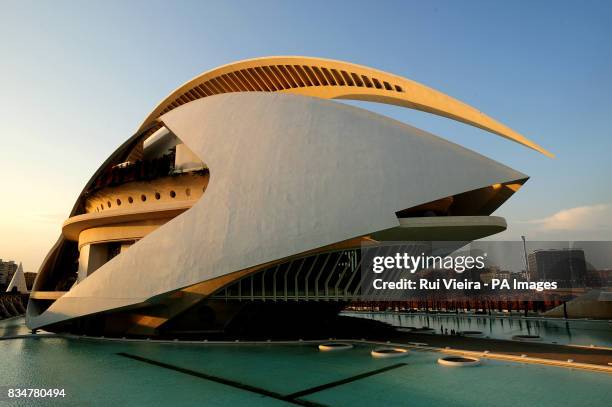 General view of the Valencia Opera House. Officially opened by Queen Sofia of Spain. It is named for the Queen as 'el Palau de les Arts Reina Sofa'...