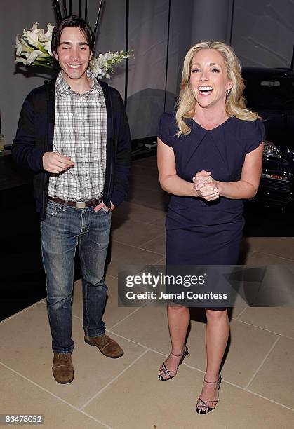 Actor Justin Long and Actress Jane Krakowski attend the Audi Launch Event For The New 2009 Audi A4 at The IAC Building on October 28, 2008 in New...