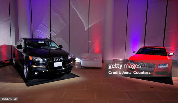 Current Audi model displays at the Audi Launch Event For The New 2009 Audi A4 at The IAC Building on October 28, 2008 in New York City