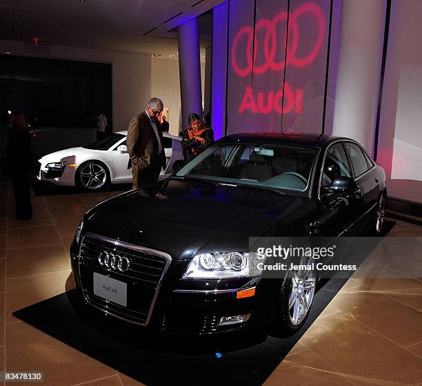 Current Audi model displays at the Audi Launch Event For The New 2009 Audi A4 at The IAC Building on October 28, 2008 in New York City