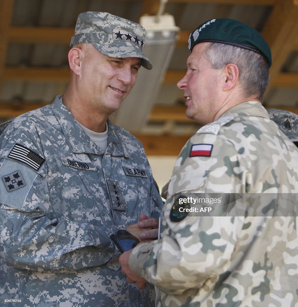 Iraq Commander US military commander in Iraq General Raymond Odierno talks to Polish ...