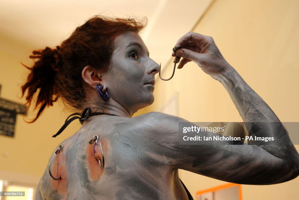 Shark finning hook protest