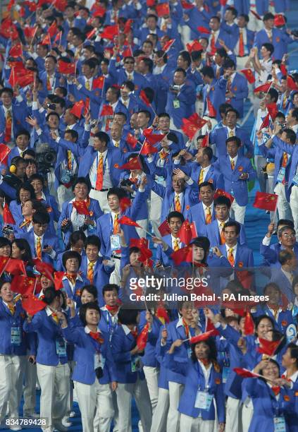 China enter the stadium during the Beijing Paralympic Games 2008 Opening Ceremony at the National Stadium, Beijing, China.