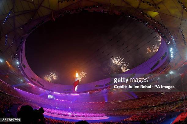 Fireworks during the Beijing Paralympic Games 2008 Opening Ceremony at the National Stadium, Beijing, China.