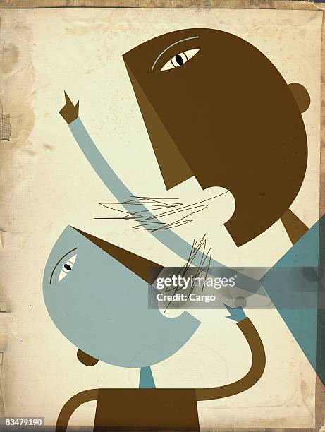 stockillustraties, clipart, cartoons en iconen met a father and son arguing - berispen