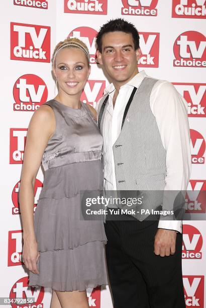 Kevin Sacre and girlfriend Camilla Dallerup arrives for the TV Quick and TV Choice awards 2008, at The Dorchester, Park Lane, London.