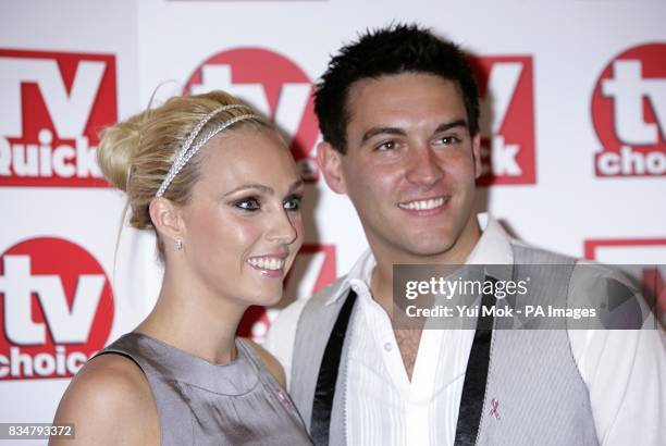 Camilla Dallerup and Kevin Sacre arrive for the TV Quick and TV Choice awards 2008, at The Dorchester, Park Lane, London.