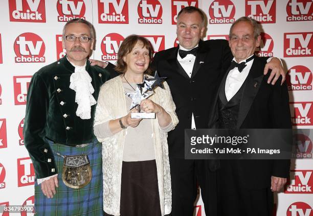 Members of the cast of Benidorm, including Janine Duvitski , Steve Pemeberton and Geoffrey Hutchings with the award for Best Comedy Show at the TV...