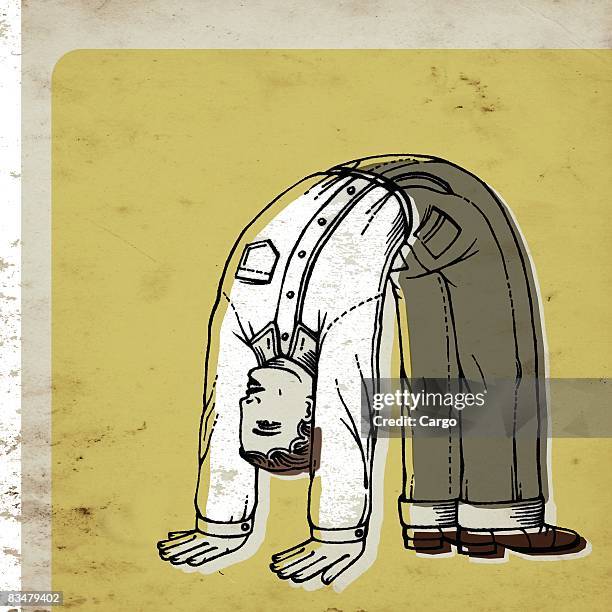 a businessman flexing backwards - back stretch stock illustrations