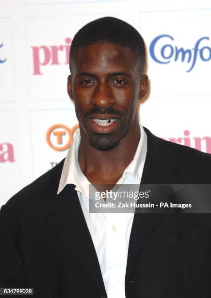 Dwain Chambers arrives for the 2008 Comfort Prima High Street Fashion Awards at the Battersea Evolution Matquee in Battersea Park, south west London.