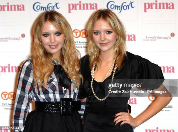 Amanda and Samantha Marchant arrive for the 2008 Comfort Prima High Street Fashion Awards at the Battersea Evolution Matquee in Battersea Park, south...