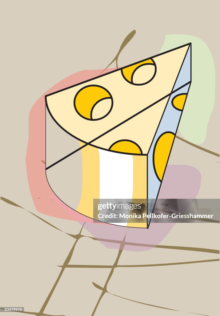 Closeup of a triangle of cheese