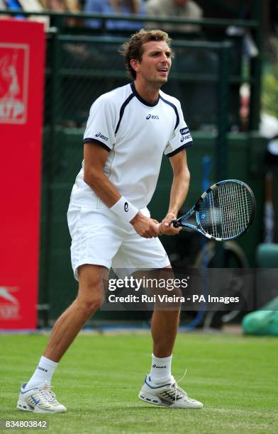 Julien Benneteau in action during the Slazenger Open 2008 at the City of Nottingham Tennis Centre, Nottingham.