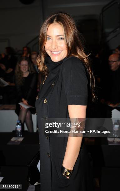 Lisa Snowdon at the show by designer Betty Jackson, during London Fashion Week at the BFC Tent, Natural History Museum, West Lawn, Cromwell Road, SW7.