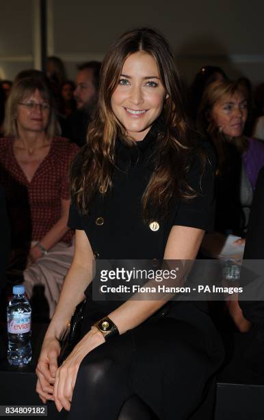 Lisa Snowdon at the show by designer Betty Jackson, during London Fashion Week at the BFC Tent, Natural History Museum, West Lawn, Cromwell Road, SW7.
