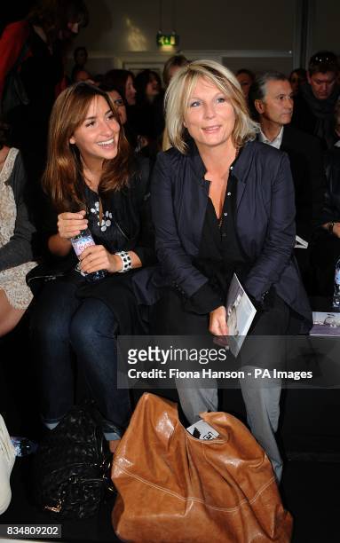 Melanie Blatt and Jennifer Saundrs at the show by designer Betty Jackson, during London Fashion Week at the BFC Tent, Natural History Museum, West...