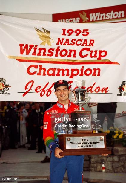 Jeff Gordon driver of the Dupont Chevrolet won the first of his four national titles in 1995, and became the second-youngest to do so on November 12,...