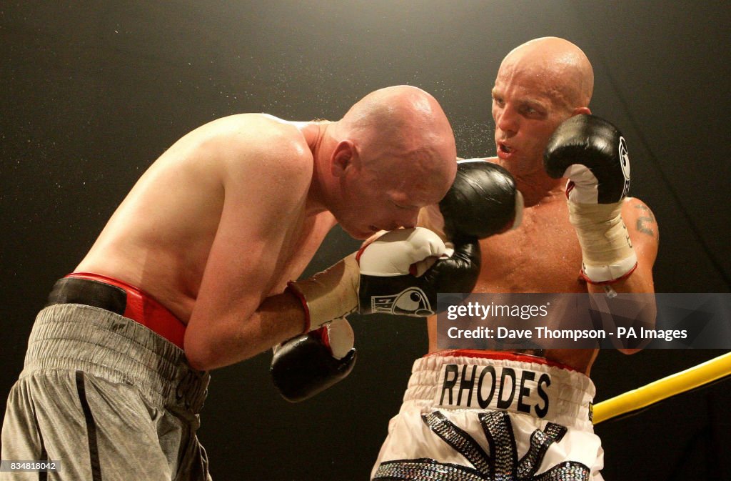 Jamie Ridge Boxing Ryan Rhodes in action with Jamie Coyle during the British... News Photo ...