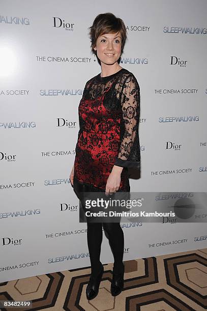 Actress Zoe McLellan attends the premiere of "Sleepwalking" hosted by The Cinema Society and Dior Beauty at the Tribeca Grand Screening Room on March...