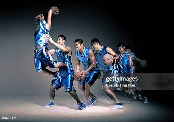 man playing basketball - basketball trikot stock-fotos und bilder