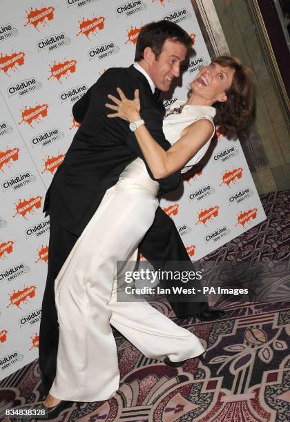 Fiona Bruce and Anton du Beke arrive for the Strictly Childline Ball, held at the Park Lane Hotel, London.