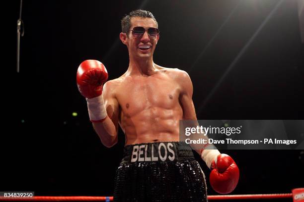 Steven Bell celebrates beating Anthony Hanna in their Super-Featherweight fight.