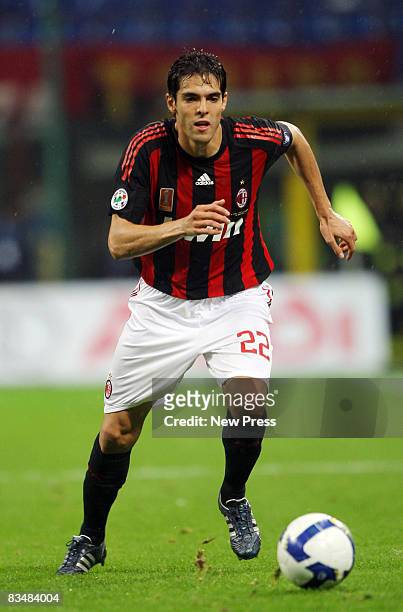 Kaka of Milan in action during the Serie A match between Milan and Siena at the Stadio Meazza on October 29, 2008 in Milan, Italy.