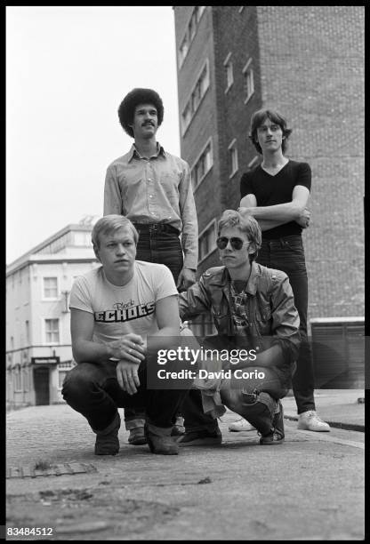 British jazz funk fusion group Level 42 pose for a portrait session on July 3, 1981 in London, England.