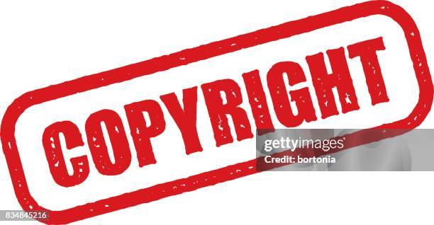 red rubber stamp icon on transparent background - copyright symbol transparent background stock illustrations
