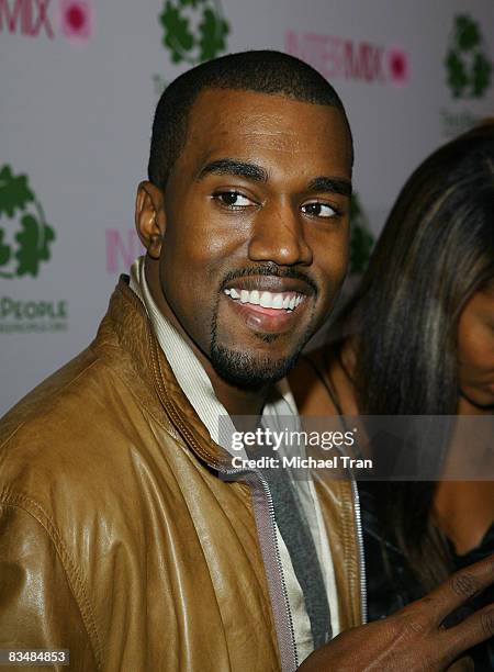 Singer Kanye West arrives at the Intermix Boutique store opening at the Intermix Boutique store on September 25, 2007 in West Hollywood, California.